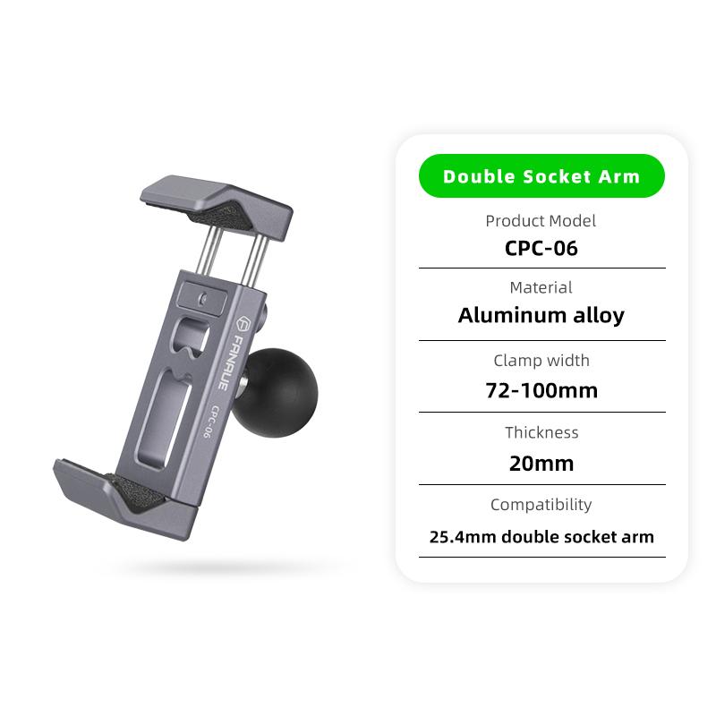 FANAUE Aluminum 1 inch Ball Head Adapter 25mm Mount Base Motorcycle Phone Holder Handlebar for DJI GoPro Insta360 Action Camera
