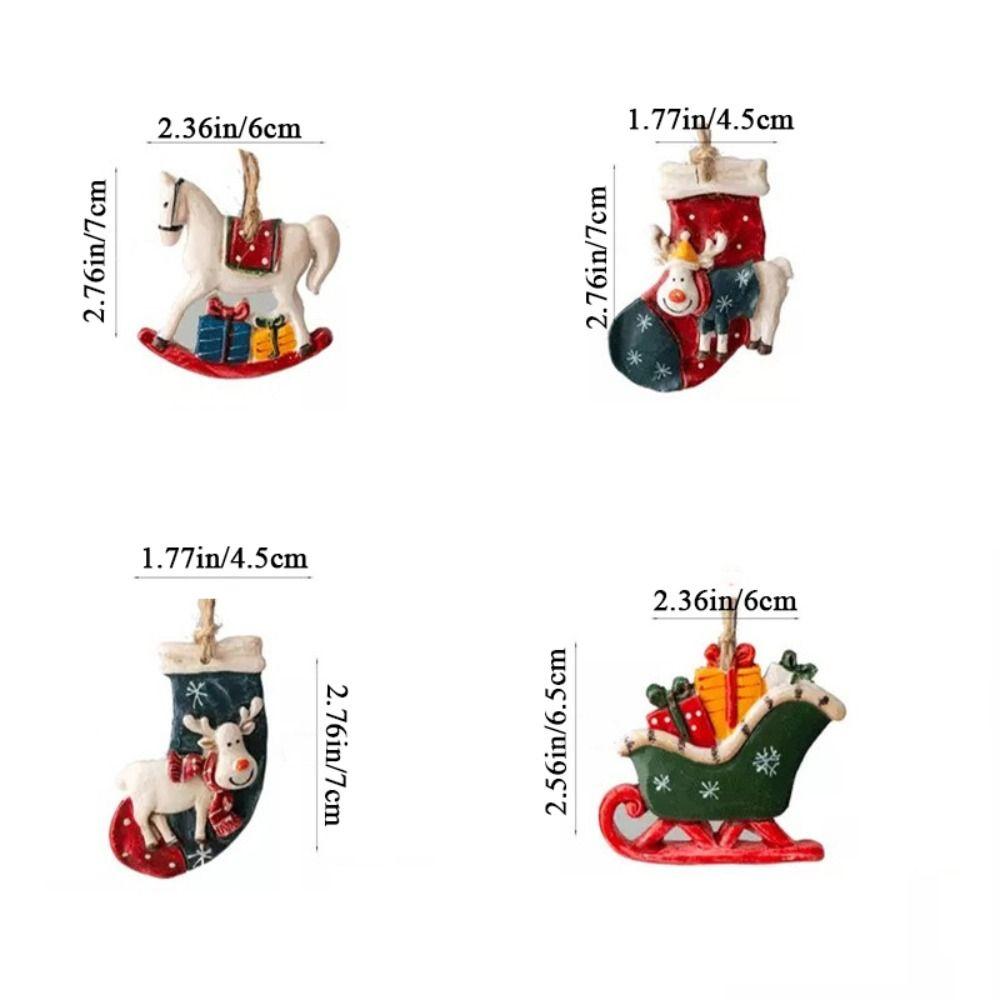 Рождественская елка с узором оленей, подвески, рождественские украшения из смолы, рождественские украшения