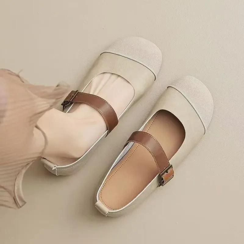 2024 Новая мода Круглый носок Неглубокий носок Универсальные повседневные женские спортивные туфли Однотонные удобные плоские женские туфли