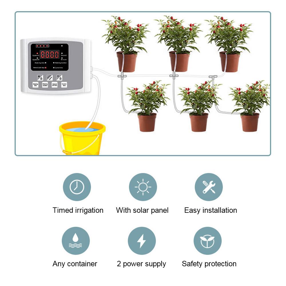 Автоматическое устройство для полива растений, система капельного орошения, таймер, устройство для капельного орошения сада, двойной насос, интеллектуальный солнечный контроллер, система таймера