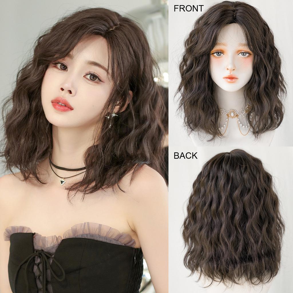 Женский летний модный передний кружевной термостойкий парик длиной до плеч для ежедневного использования, короткие волнистые парики естественного вида