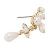 Vivienne Westwood Marybeth Water Drop Silhouette Metal Brass Glass Pearl Earrings Unisex Earrings White 6202015M02R107