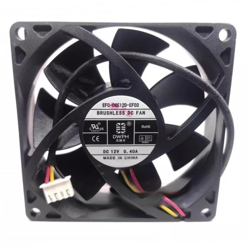 Новый оригинальный EFC-08E12D-EF03 8см 8025 12В 0.40А 80*25мм 3-проводной вентилятор охлаждения с измерением скорости