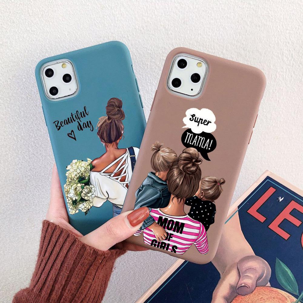 Модный семейный чехол для телефона ярких цветов для iPhone 11 SE 2020, чехол «Супер мама для маленьких девочек» для iPhone 13 12 Pro Max X XS Max XR 6 7 8 Plus