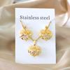 Хрустальные подвески, ожерелья и серьги, модные корейские, с покрытием из 18-каратного золота, из нержавеющей стали, наборы из 2 штук с цирконами для свадебной вечеринки