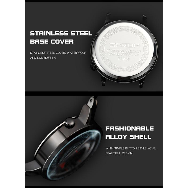 SANDA Новые мужские часы Модные мужские трендовые часы с полым циферблатом Водонепроницаемая концепция водонепроницаемых мужских автомобильных вращающихся кварцевых часов