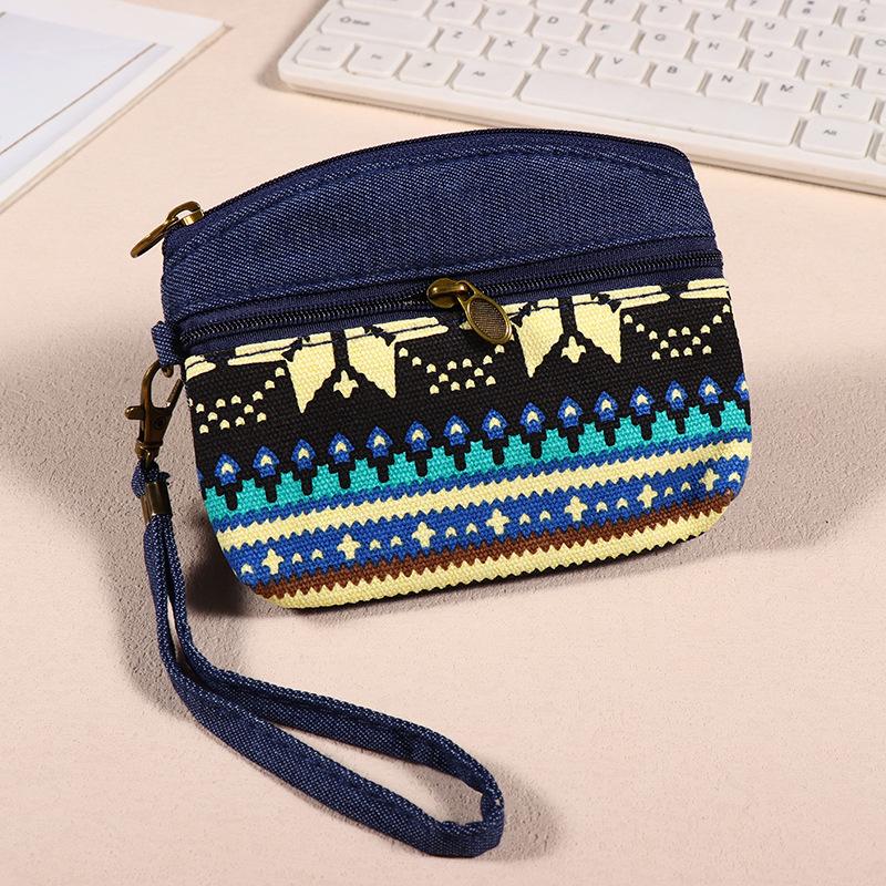Маленький кошелек для монет в стиле бохо, мини-кошелек, сумка для монет с цветочным принтом, водонепроницаемый, с застежкой-молнией, изысканный подарок для женщин и девочек