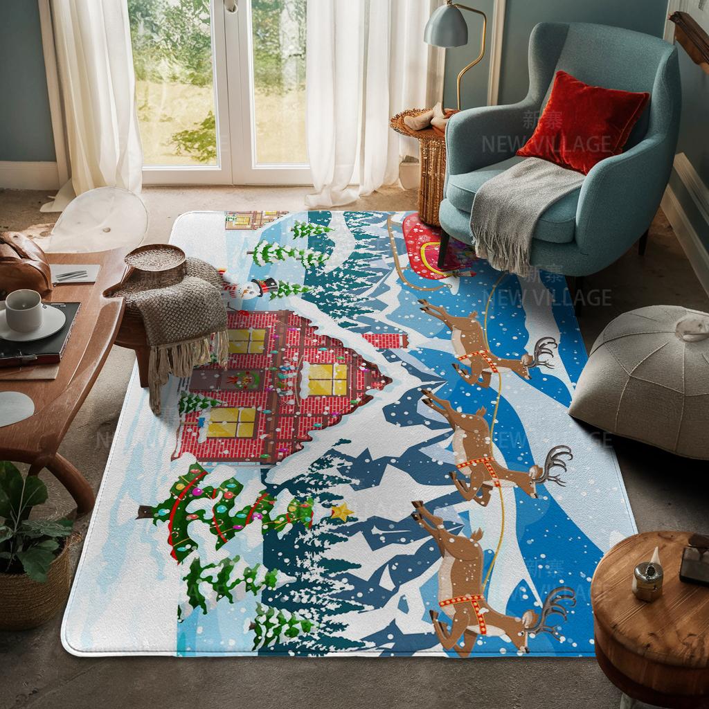 Ковер у входа в дом Домашний коврик у двери Гостиная Ванная Комната Ноги ванная комната Нескользящие коврики с водопоглощением для ванной Счастливого Рождества зима