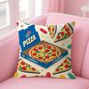 Food DDominos Pizza Cushion Cover Natural Linen Pillow Case DoubleSided Print Decorative Sofa Pillowcase Home Decor Gift