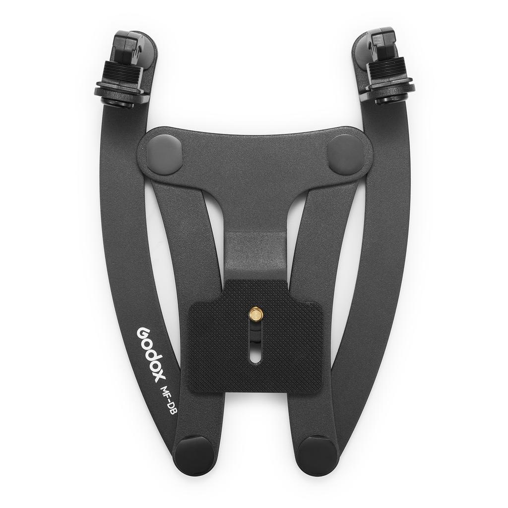 GODOX MF-DB Гибкий кронштейн для вспышки с двумя креплениями для вспышки из алюминиевого сплава, вращающаяся на 360 градусов головка