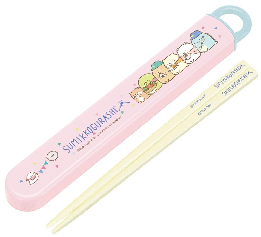 Skater Antibacterial Chopsticks and Chopstick Case Sumikkogurashi Made In Japan Children's Ag+ Set, Camping, 16.5cm, ABS2AMAG,