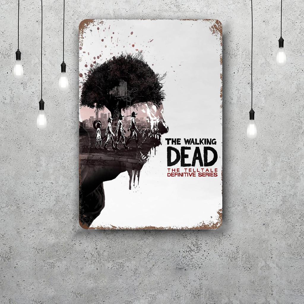 Telltale the walking dead Декоративный плакат Винтажная жестяная вывеска Металлическая вывеска Декоративная табличка для паба Бара Мужской берлоги Клуба Настенное украшение