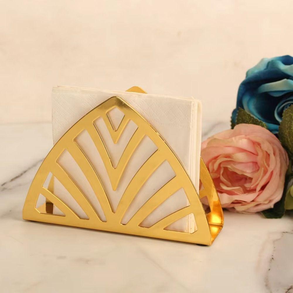 Hollow Nordic Paper Storage Shelf Rust-resistant Vertical Napkin Rack Paper Napkin Dispenser Home