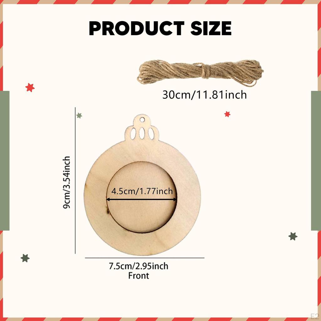 10x Рождественское украшение фоторамка Праздничная подвеска для фотографий Рождественский декор Украшение для елки для