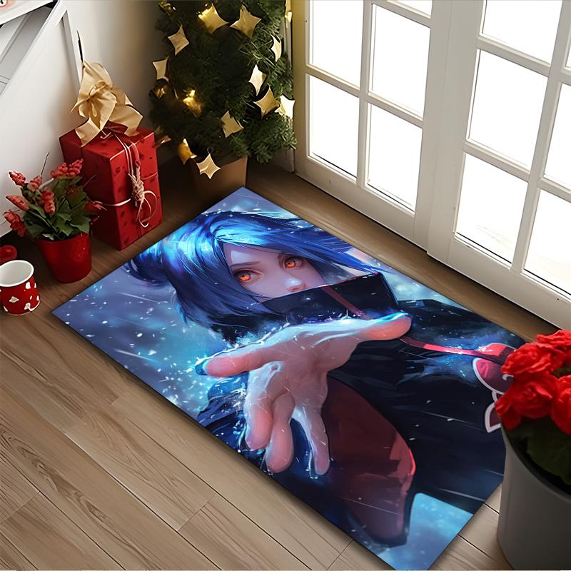 naruto Carpet, Non-slip Office Chair Rug, Digital Print Home Area Rug, Unique Festival Decorations