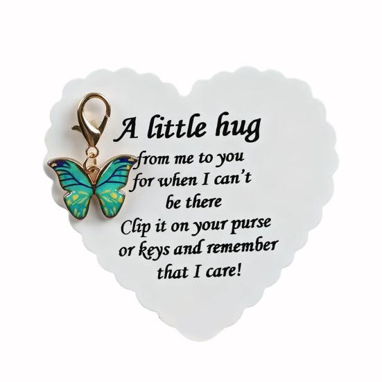 Подвеска-бабочка с вдохновляющей карточкой Эмоциональная поддержка Карманные обнимашки Брелок-подвеска в виде бабочки Украшение для кошелька Рождественский подарок на день рождения Подарок для поддержки
