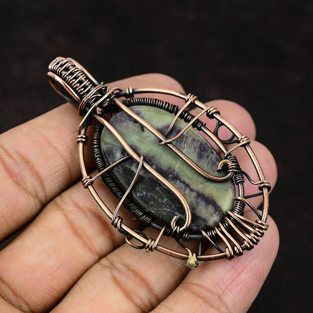 Подвеска Древо Жизни с камнем Каммерерит, обмотанная медной проволокой, ручной работы, абсолютно новая, подарок для мамы, украшение с камнем Каммерерит