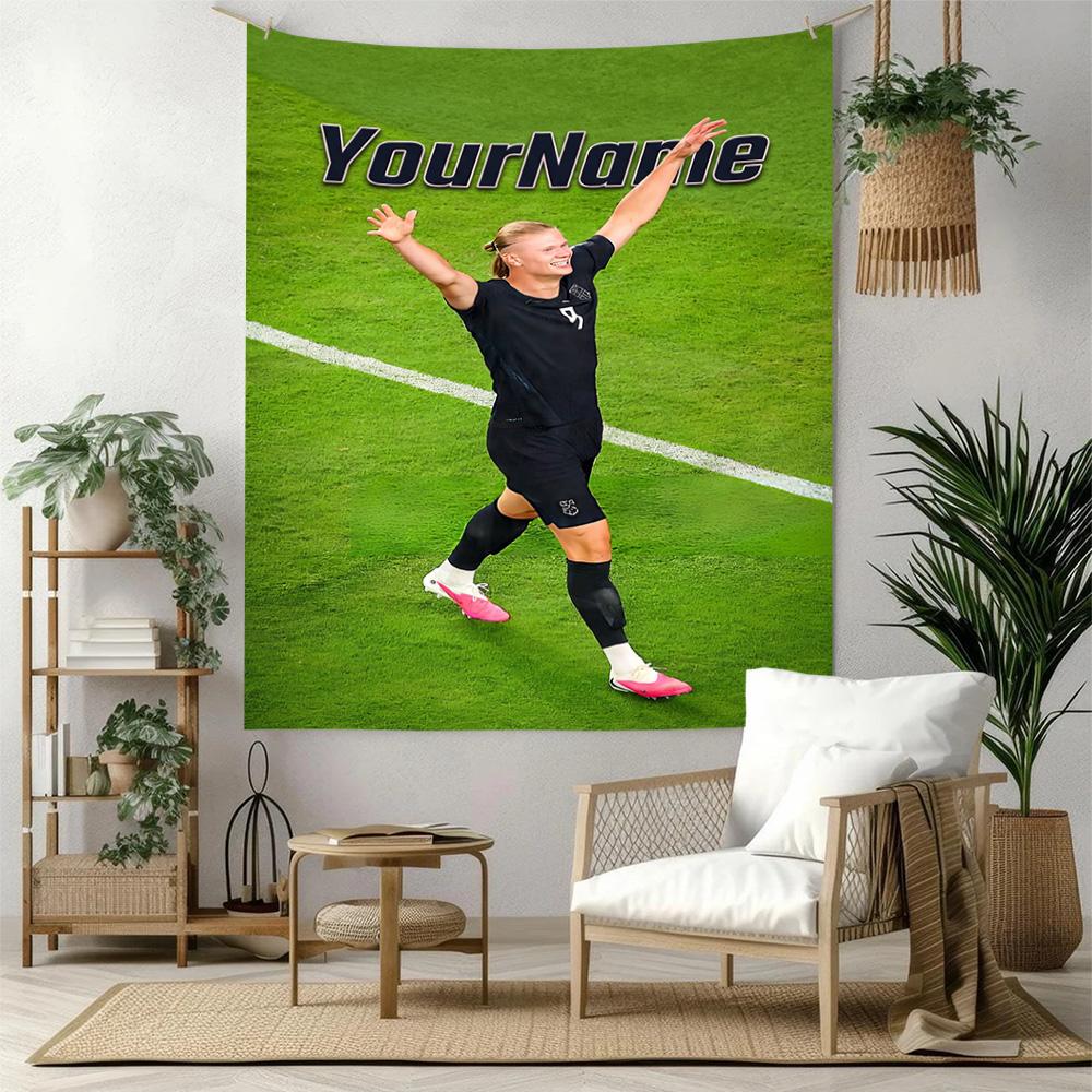 Haaland Custom Your Name Wall Decor Tapestry Art For Pet Memorial Birthdaywedding Party Backdrop Family Gift