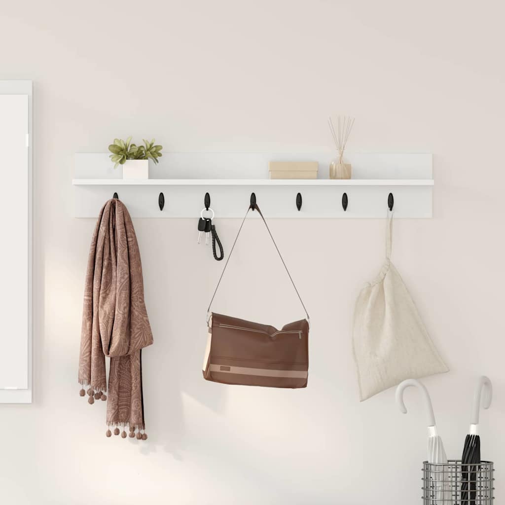 Wall Mounted Nightstand White 100 x 10.5 x 18 cm Engineered Wood