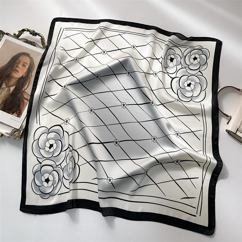 70 * 70cm New Silk Small Square Scarf For Women'S Neck Protection Professional Scarf Versatile Hair Tie Headscarf Scarf