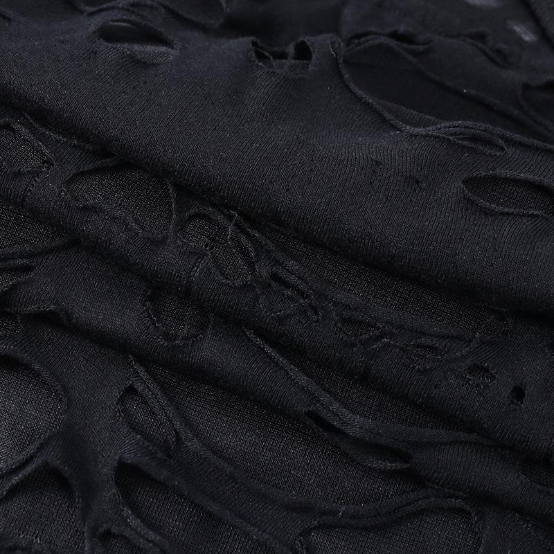 GMXIA Сексуальная микропроницаемая юбка женская темная рваная облегающая разрезная юбка с запахом на лямках