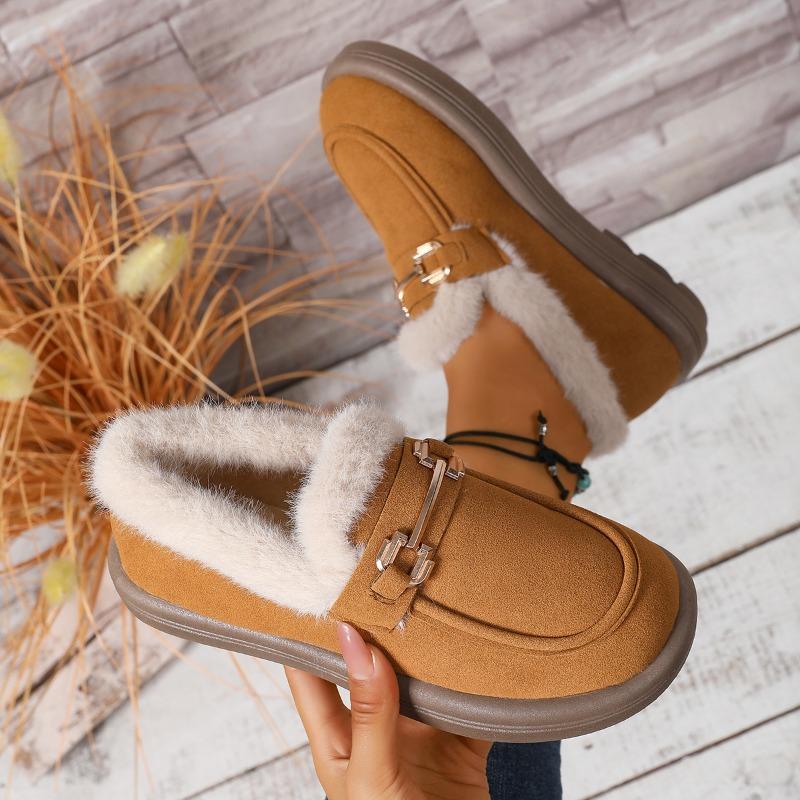Foreign Trade Large Size Casual Snow Boots Women's Winter New Low-top Short Tube One-pedal Loafer Cotton Shoes with Velvet