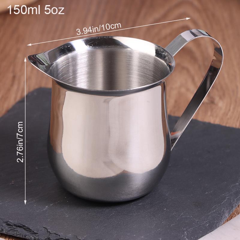 Coffee Milk Frothing Pitcher Cup Kitchen Stainless Steel Creamer Pitchers 60-240Ml Measuring Cup With Pouring Spout Coffeeware
