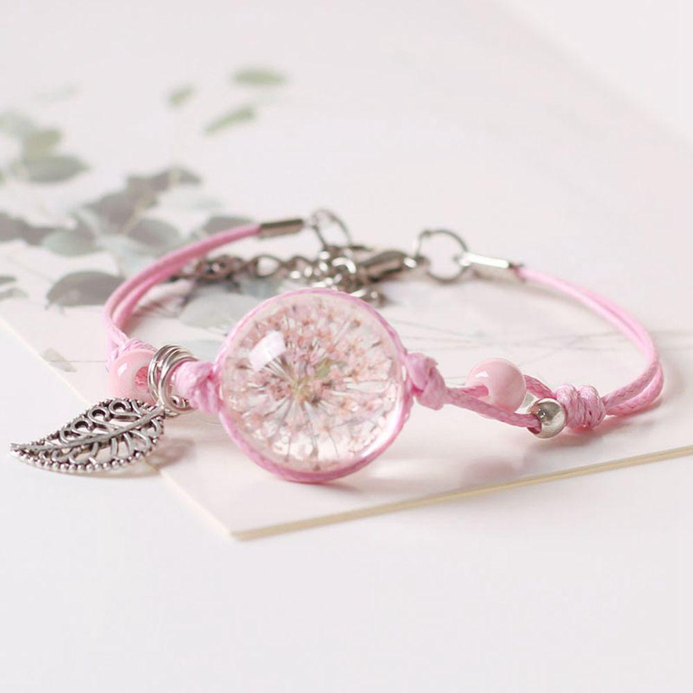 Bracelets Ethnic Style Braided Rope Bracelets Female Hand Chain Dried Flower Bracelet Gypsophil
