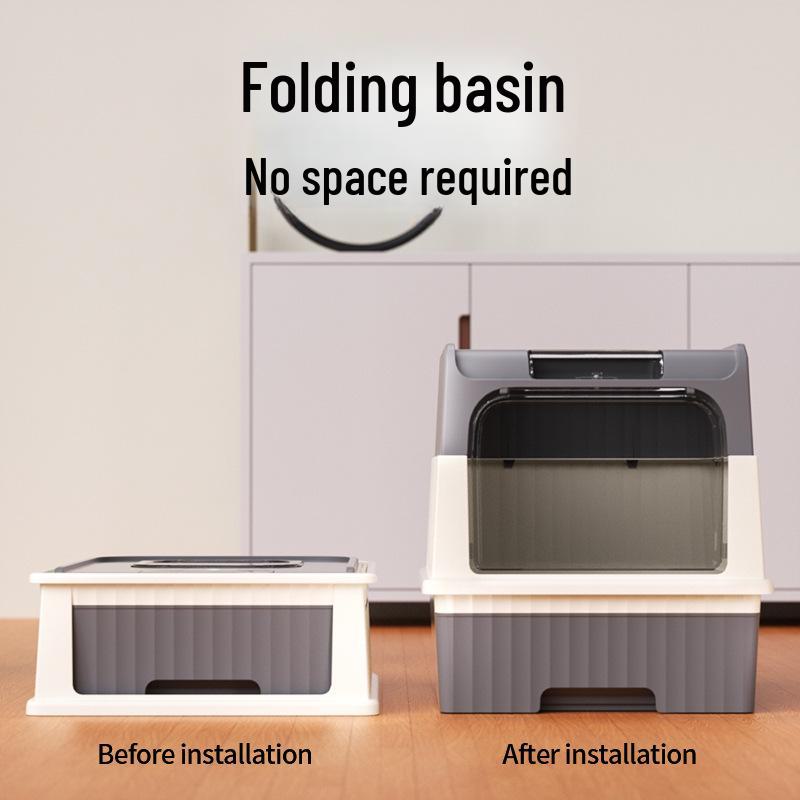 Большой закрытый лоток для кошачьего туалета с ящиком: Туалеты для кошек и товары для домашних животных с защитой от брызг и ультрафиолета