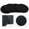 4pcs Car Coasters Anti-Slip Black Car Accessories Insert Coaster