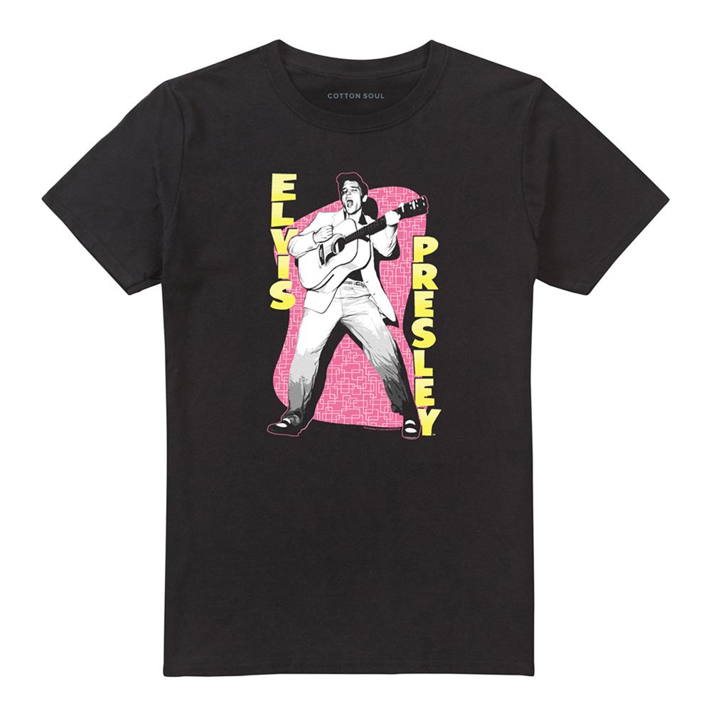 Elvis Presley Unisex Adult Pink Rock T-Shirt