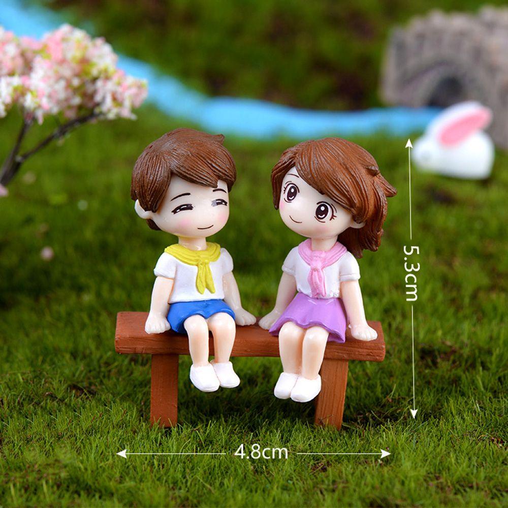 2/3Pc Sweety Lovers Home Micro Landscape Grandpa Grandma Miniatures Ornaments Christmas Decoration Fairy Garden Figurines