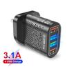 Зарядное устройство USB 3.1A Адаптер для мобильного телефона 4 порта Мультизарядное устройство Вилка для Великобритании/США Настенное зарядное устройство для Xiaomi Redmi POCO Планшеты Ноутбуки