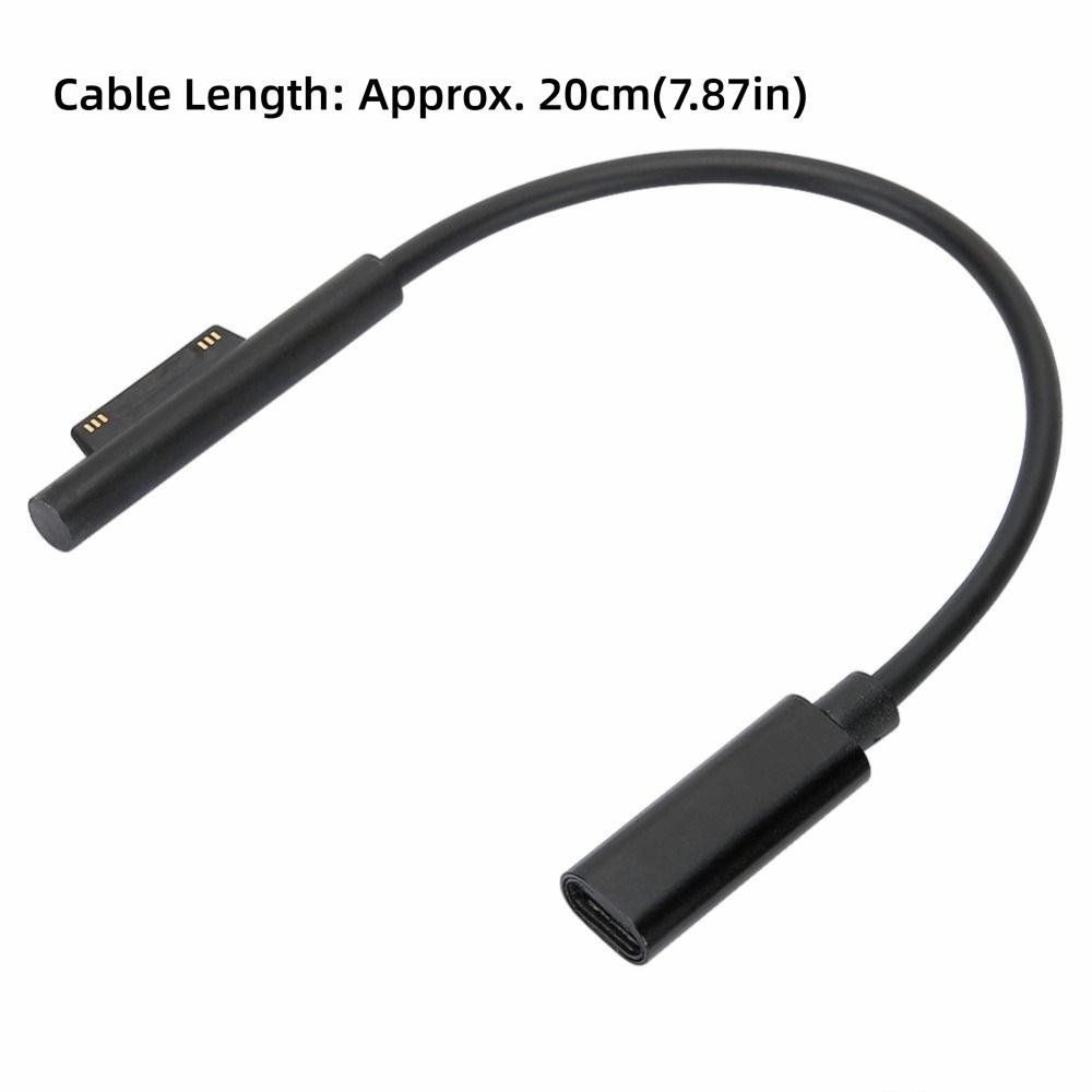 15V TypeC Female Cable for for Microsoft Surface Pro 3/4/5/6 Tablet Charging