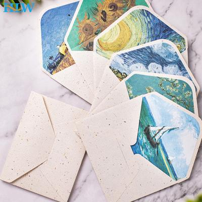 Винтажные конверты, классическая картина маслом Ван Гога и художественные конверты с растениями для писем, свадебные приглашения