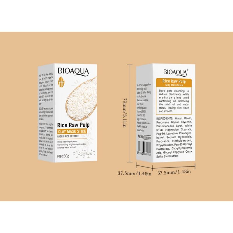 Грязевая палочка с глубокой очисткой из рисовой мякоти для удаления прыщей, увлажняющая, очищающая, грязевая палочка для контроля жирности, питательная, рисовая грязевая палочка для очищения лица