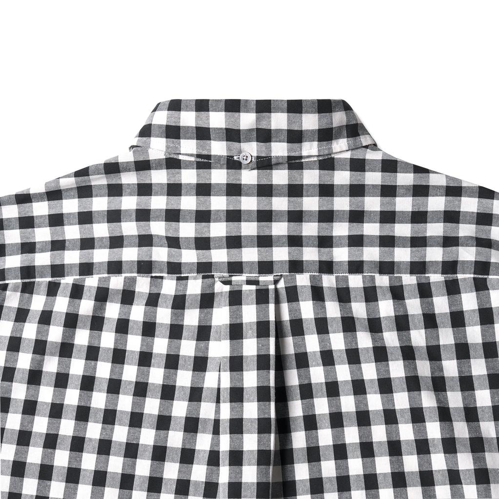 Bancheu Gingham Check Button-Down Shirt - Black