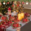 Christmas Party Tableware, Family Gathering Disposable Plates, Napkins, Cups, Decorations