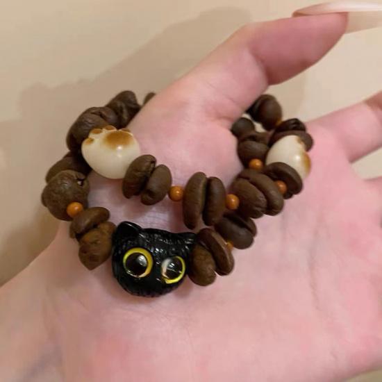 Coffee Bean Cat Paw Cute Braided Rope Bracelet for Girls, Stylish and Unique Bracelet, New Couple's Jewelry