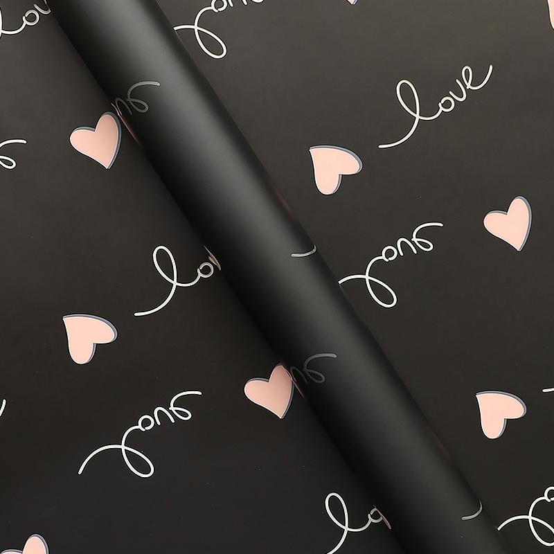 20 шт. упаковочный материал для букетов 57x57 см. Цветочная упаковка ко Дню святого Валентина. Сделай сам. Упаковка для подарков с принтом «Любовь». Цветочная упаковочная бумага.