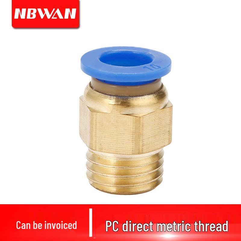 Metric Thread Pneumatic Quick Connector for Air Tubes - PC6/8/10/12-M8/10/12/16