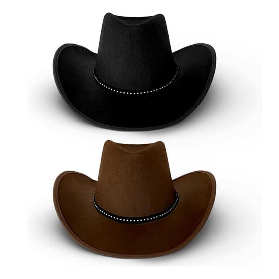 Ковбойская шляпа в западном стиле для мужчин и женщин, фетровая шляпа с широкими полями, шляпа ковбойки с серебряной бусиной, шляпа федора с закручивающимися полями для вечеринки-маскарада в стиле Дикого Запада, Хэллоуина, косплея