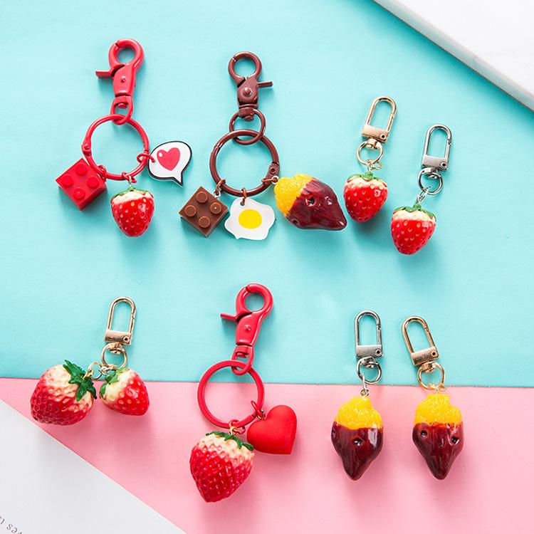 Strawberry Lover Keychain Pendant for Women