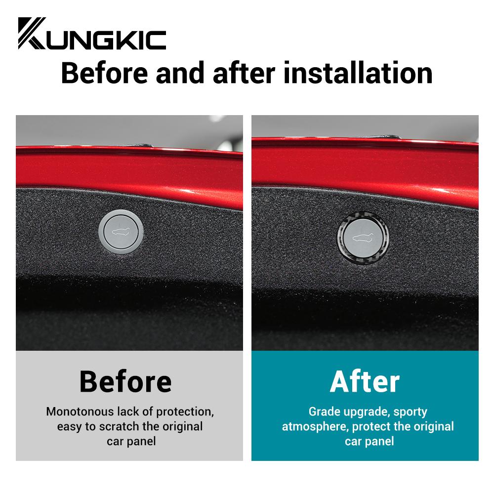 Наклейка из настоящего мягкого углеродного волокна для Tesla Model 3 Highland 2025, рамка кнопки переключателя багажника автомобиля, аксессуары для внутренней отделки