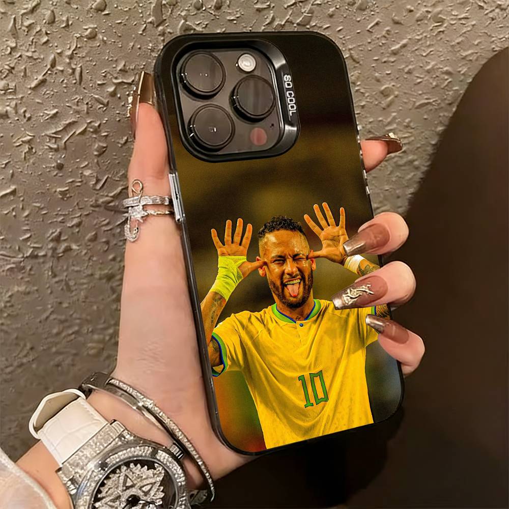 F-Футбол 10 N-Неймар J-jr Чехол для телефона Для iPhone 17,16,15,14,13,12,11 Plus,Pro Max,XS,Красочный Серебристый Чехол для телефона Funda Cover
