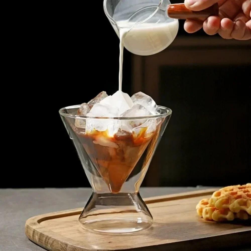180 мл Двухслойная стеклянная кофейная чашка Кафе Ледяной Американо Латте Виски Специальный стакан для напитков Термостойкая Кофейная посуда