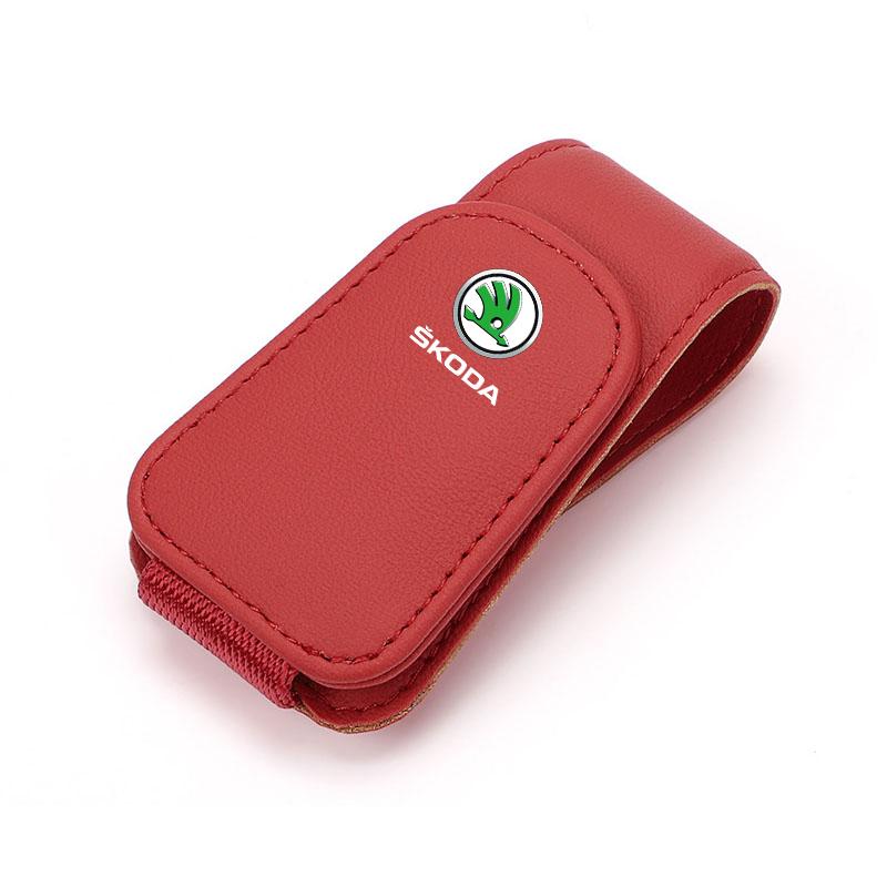 CWWR6 Car Eyeglass Holder Glasses Storage Clip for Skoda Octavia Kodiaq Fabia Superb Karoq Auto Sunglasses Holder Interior Accessories
