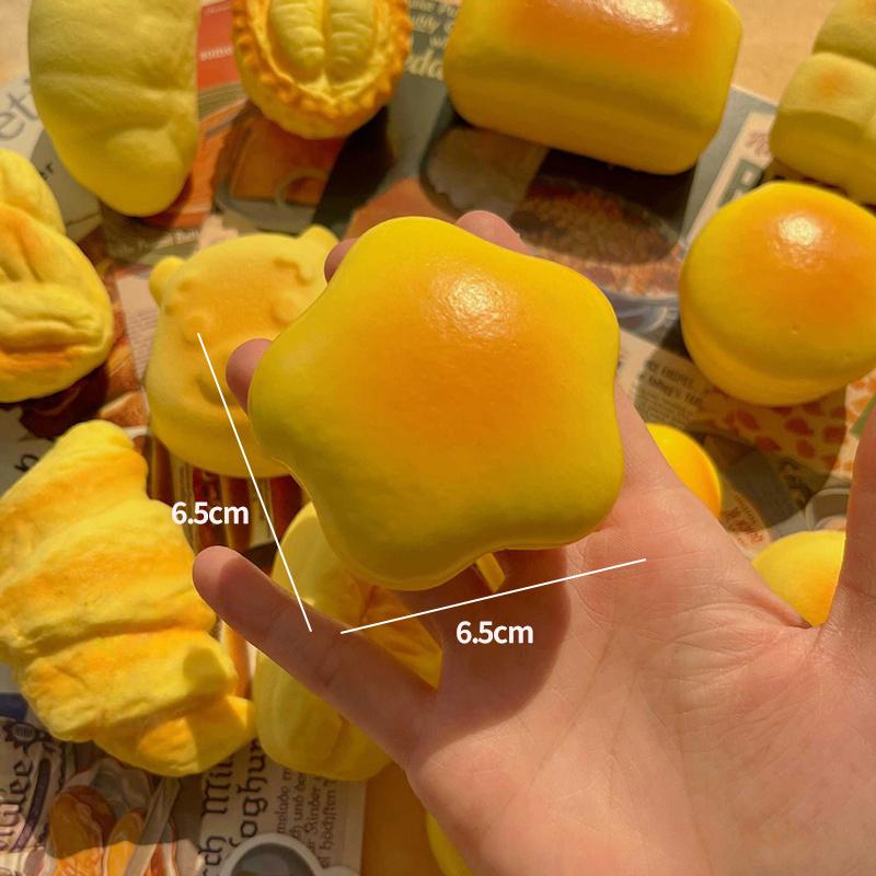 Simulation Croissant Bread Toast Squishy Fidget Slow Rebound Super Soft Cake Squeezing Office Stress Relief Relax Ornament