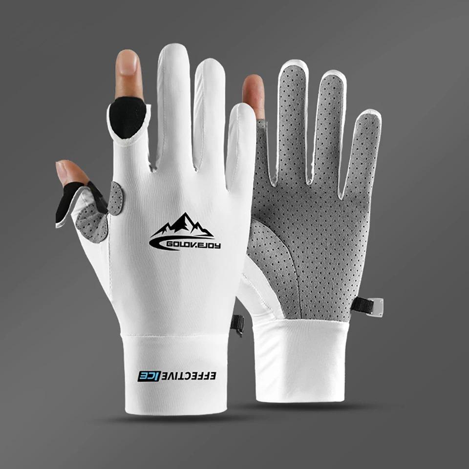 OLIKEI Ice Silk Защита от солнца рыболовные перчатки для мужчин летние анти-УФ-лучи для спорта на открытом воздухе велосипедные перчатки противоскользящие дышащие сенсорный экран