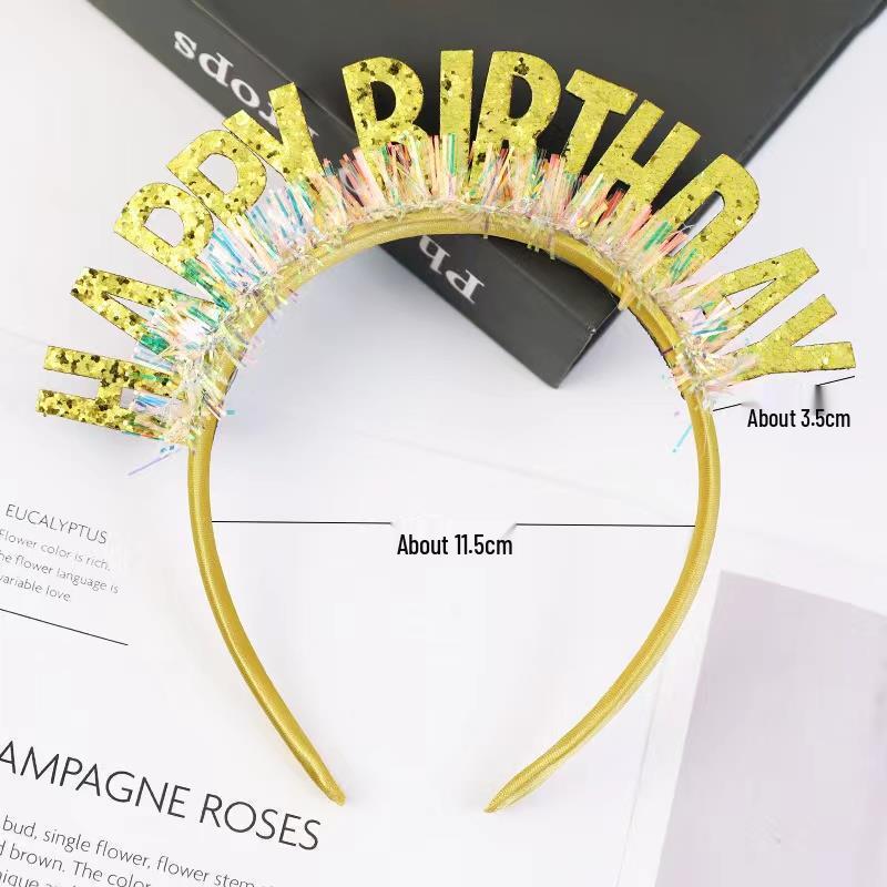 Красочный мигающий ободок 'С днем рождения' для детей - Праздничный аксессуар для нарядной вечеринки